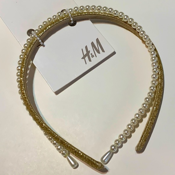 H&M Pearl and gold kid’s headband set (2), new with tags - Picture 1 of 4